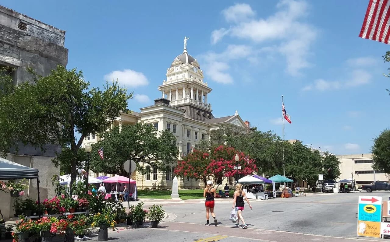 Downtown Belton on market day, 2016.