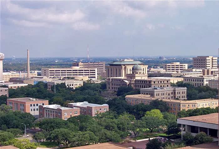 A view of the Texas A&M campus from Kyle Field, photographed in 2005.