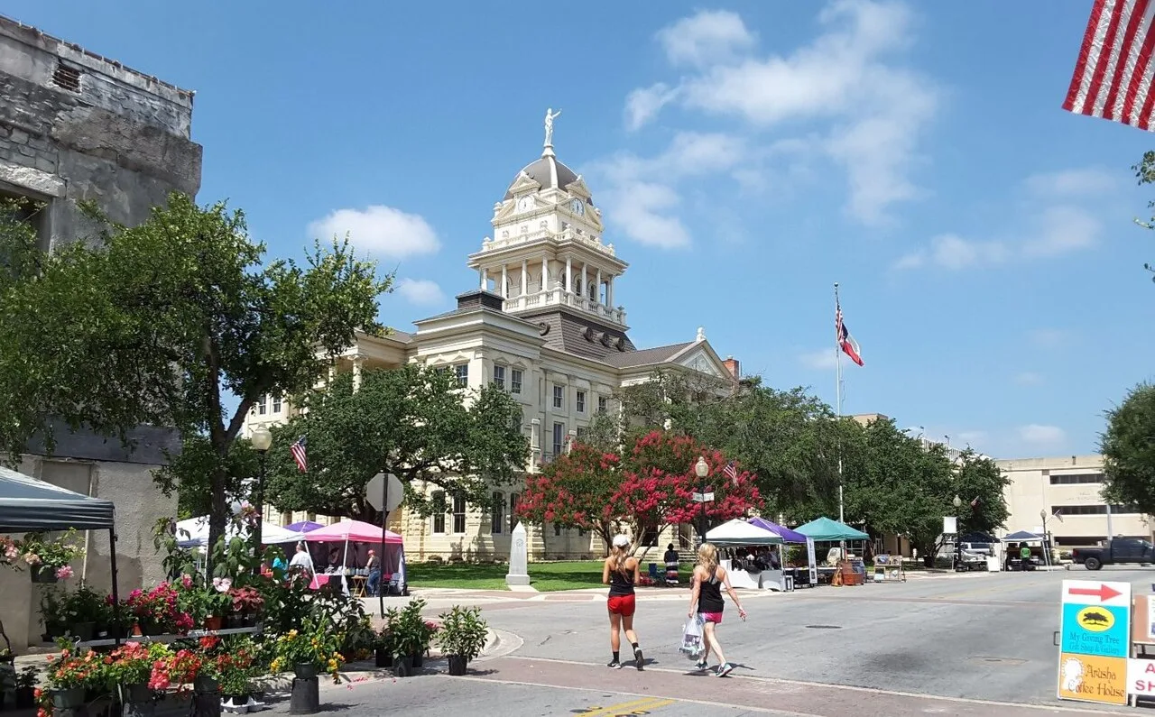 Downtown Belton on market day, 2016.